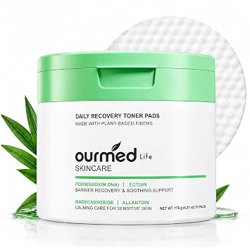 Ourmed Life PDRN Toner Pads for Sensitive Skin with Ectoin for Hydration
