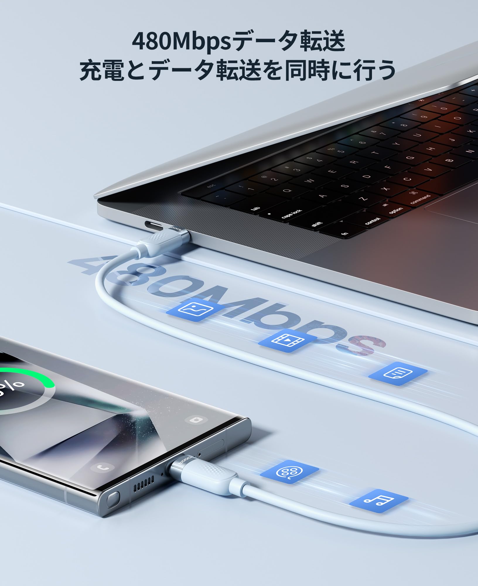 Amazon.co.jp: toocki usb c ケーブル 2M 60W【2本セット】 タイプc 
