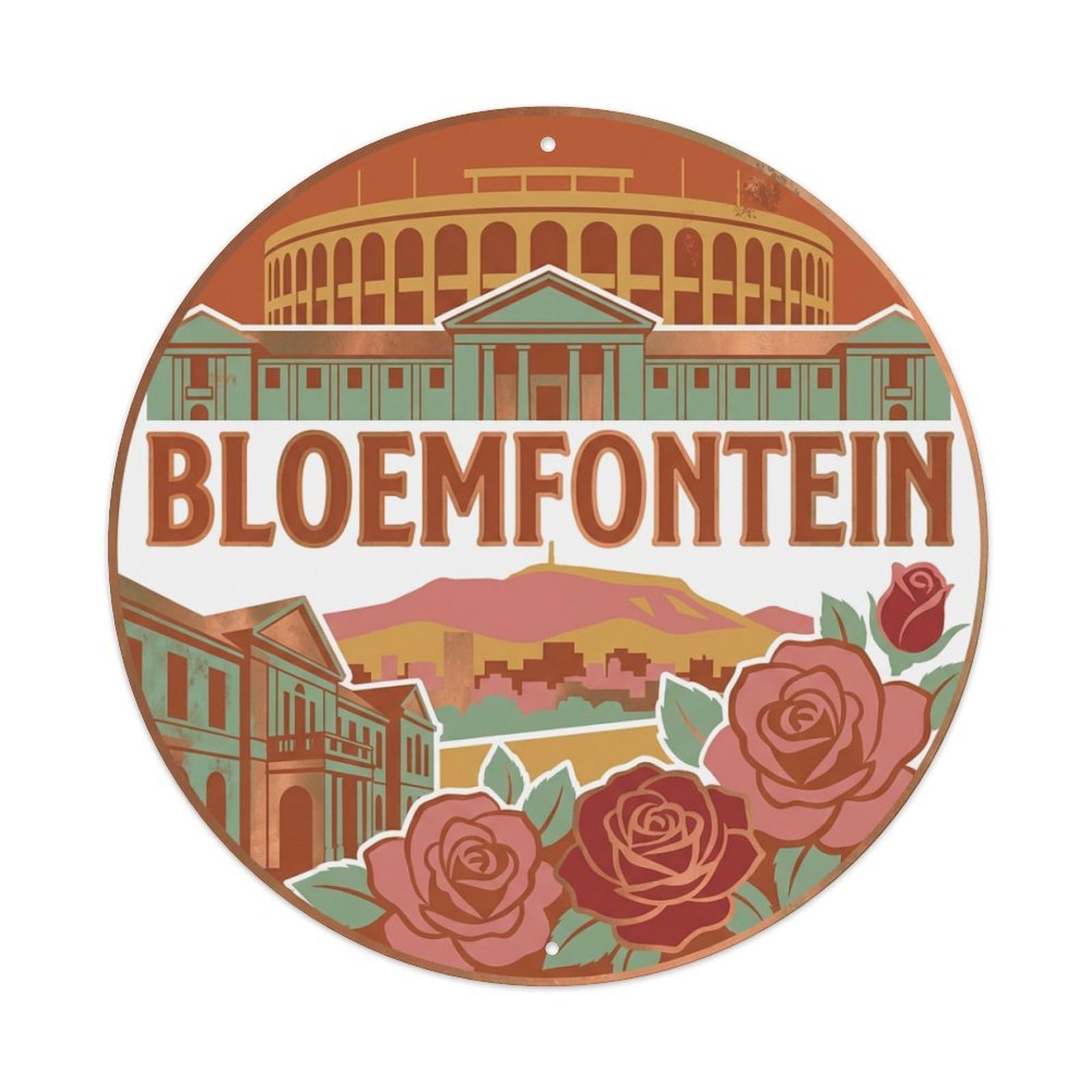 Travel Retro South Africa Bloemfontein Metal Tin Sign