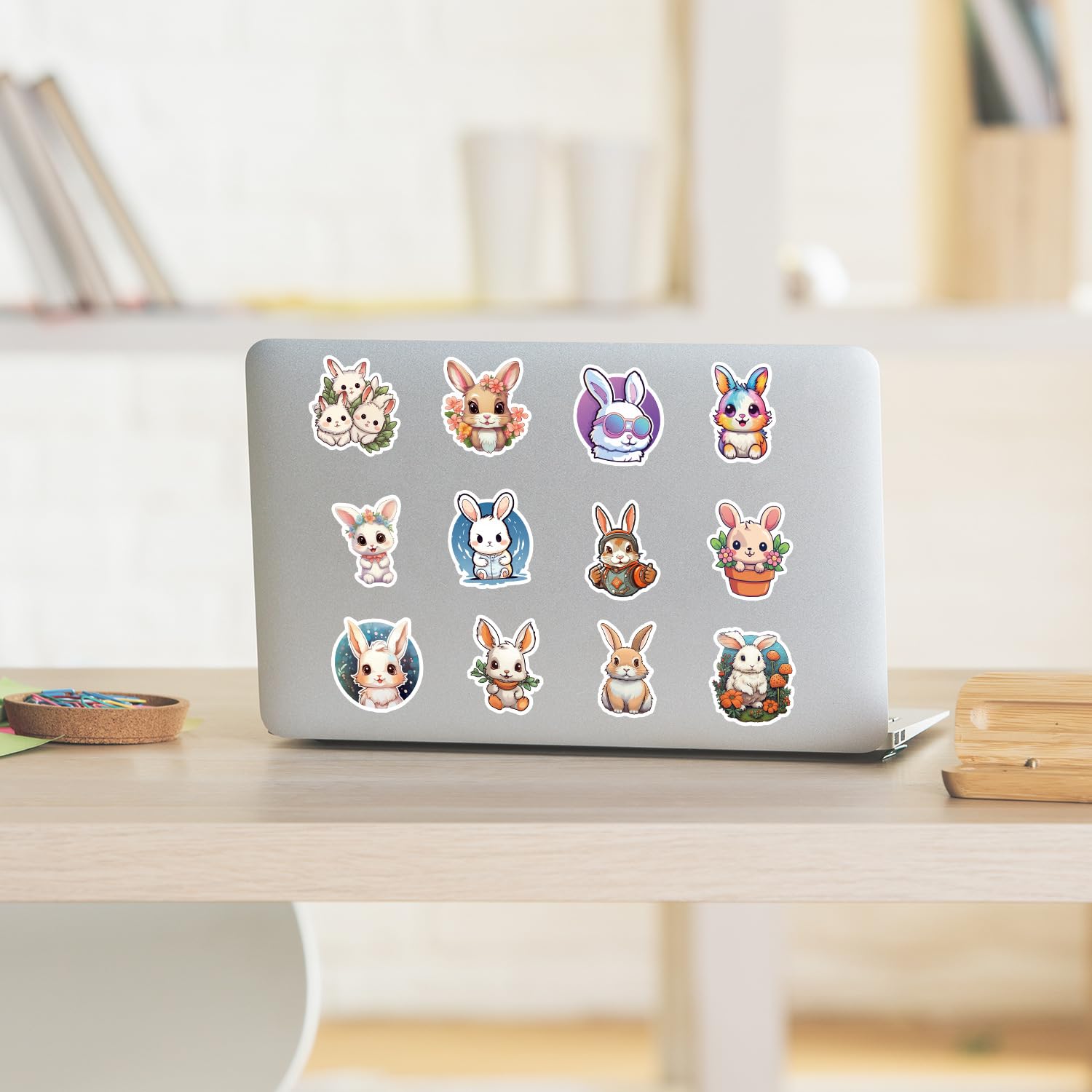 Affoto Cute Rabbit Vinyl Stickers 50 Packs For Laptop Water Bottles Bike Skateboard Luggage Window Bumper Wall Computer Bunny Stickers DIY Decoration - View #2