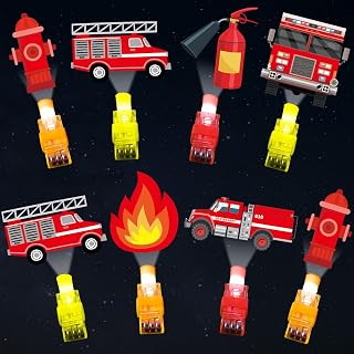 36Pcs Firetruck LED Finger Lights Fire Fighting Party Favors Glow in the Dark Light Up Finger Lights Themed Toys Bulk for Kids Birthday Party Goodie Bag Stuffer Classroom Prizes Gifts
