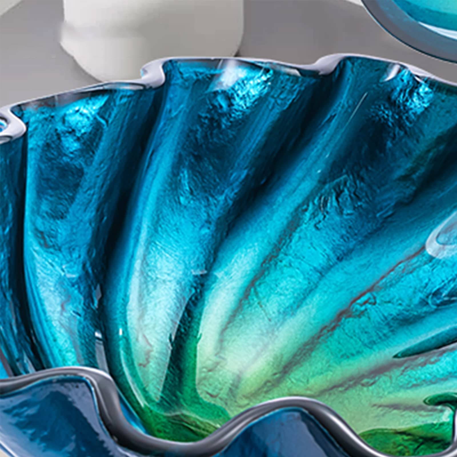 Umywalka łazienkowa nablatowa, umywalka ceramiczna nablatowa do kuchni hotelowej, wzór lotosu, 19 cali