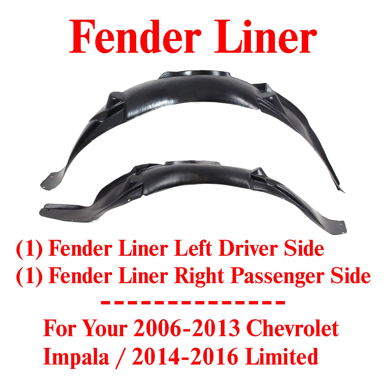 Left Front Fender Liner For Chevy Impala (2006-2016) - GM1250122