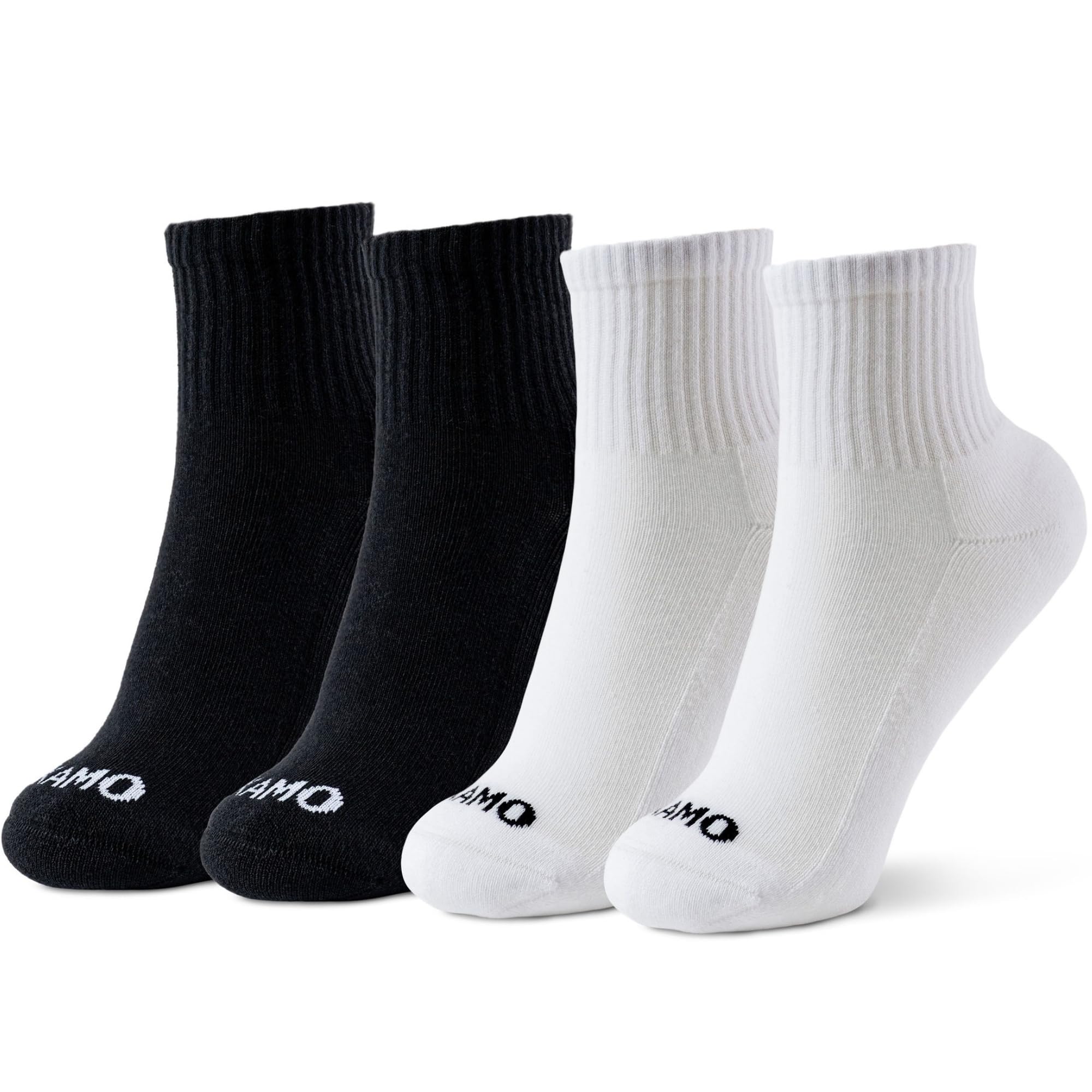 Kamo Fitness Daily 4-Pack Ankle Socks for Women, Workout Half Crew, Cotton
