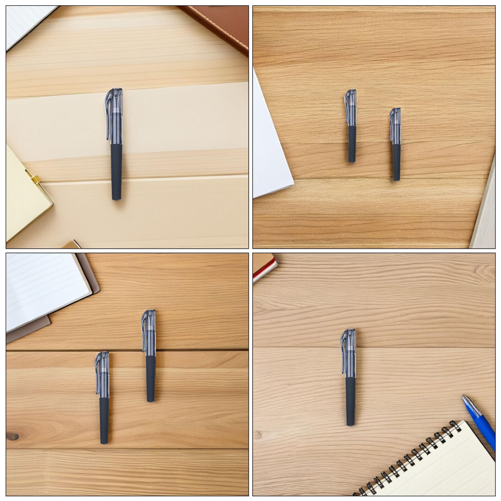 SECFOU Lot de 50 Stylos à Encre Gel Noire Stylo à Pointe Fine 0,5 Mm Format Court Capuchon Bureau et Voyage