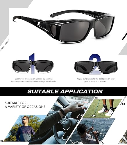 Miniatura 6 de KALIYADI Gafas de sol deportivas polarizadas para hombre, lentes de sol polarizadas UV400 para ciclismo, béisbol, paquete de 3 unidades
