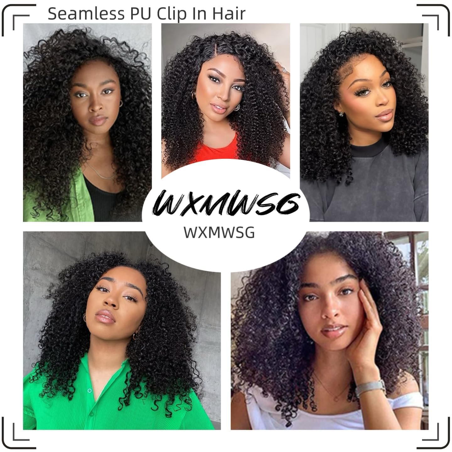 Seamless Afro Kinky Curly PU Clip in Extension Real Human hair For Women 7Pcs Seamless Clip ins Full Head 120g Natural Color 16Inch