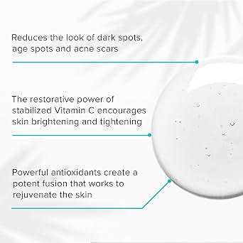 ClarityRx C-Results Vitamin C Brightening Face Serum, Natural Plant-Based Anti-Aging Facial Treatment for Dark Spots & Acne Scars