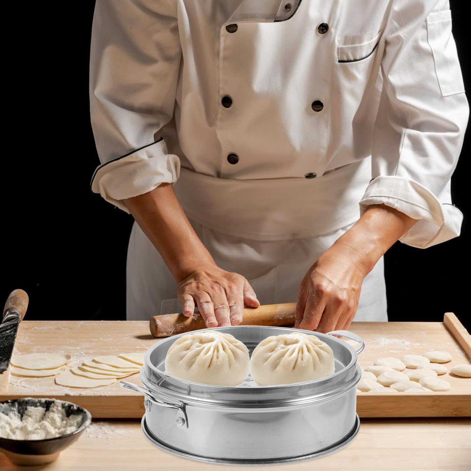 Mikikit Vaporera Cocedor de Verduras al Vapor de Aleación de Aluminio Tapa para Alimentos de Alta Temperatura y Calentamiento Uniforme para Patatas y Postres