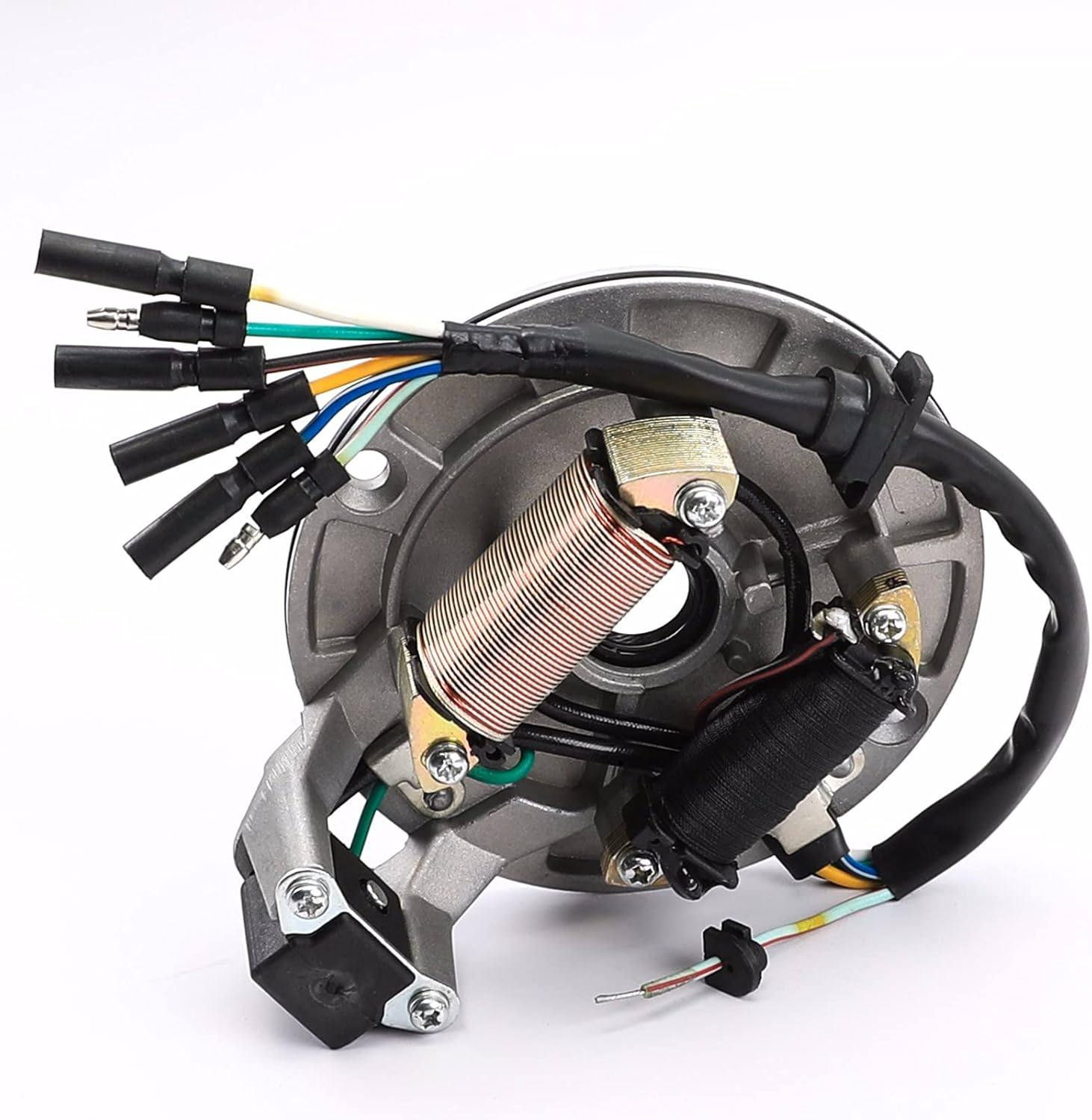 2 Coil Stator Magneto Flywheel w/Left Engine Cover 50cc 110cc 125cc XR70 pit bike ssr 110 ignition dirt bike stator magneto stator CRF50 XR50 Apollo Taotao Lifan YX