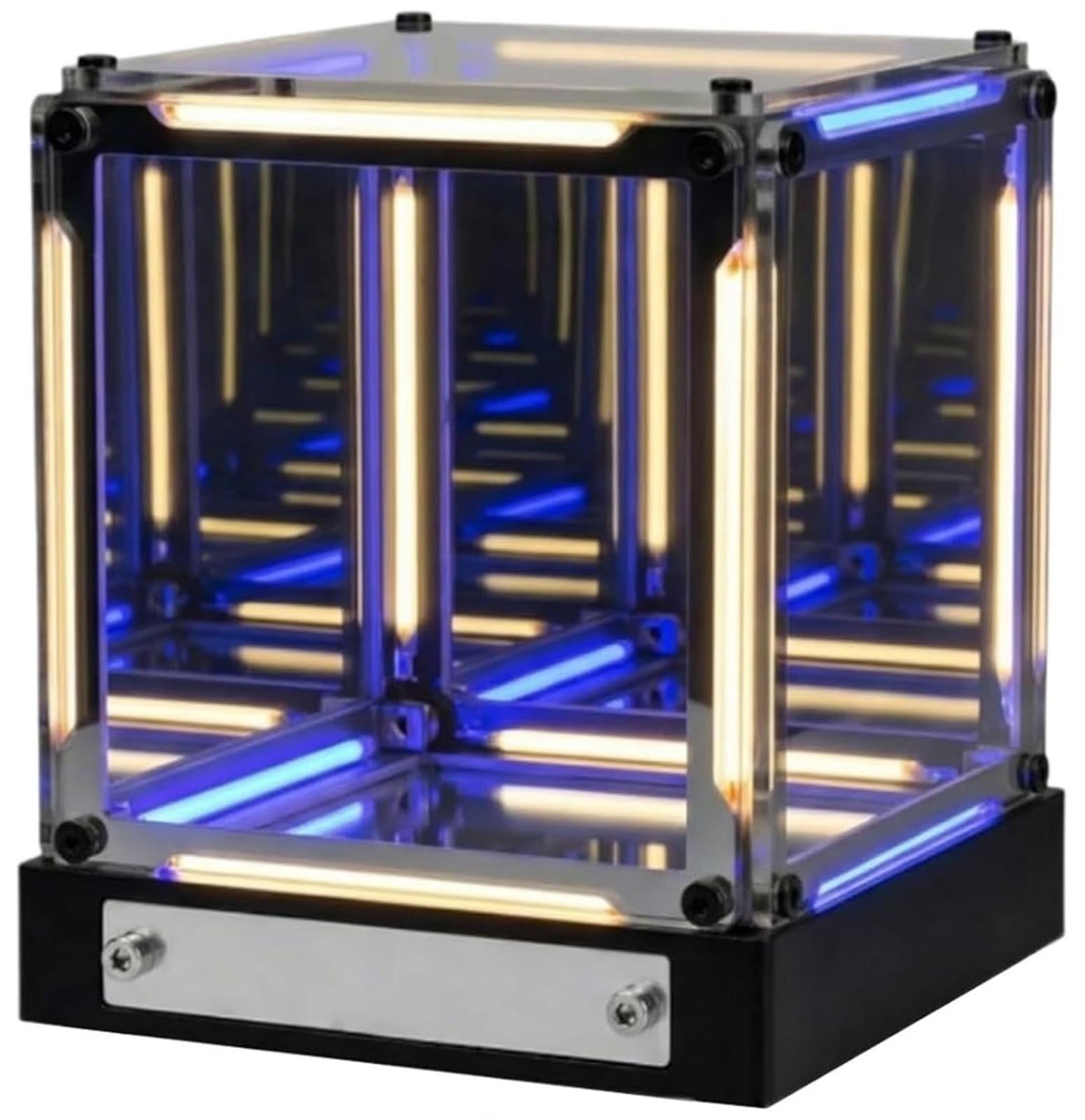 HUFENYU Infinite Space Abyss Lamp 4D Tesseract Cube Infinite Space Abyss Light Touch Dimmable Infinity Mirror Cubes Rechargeable LED Hyper Cube Night Light(Warm+Blue)