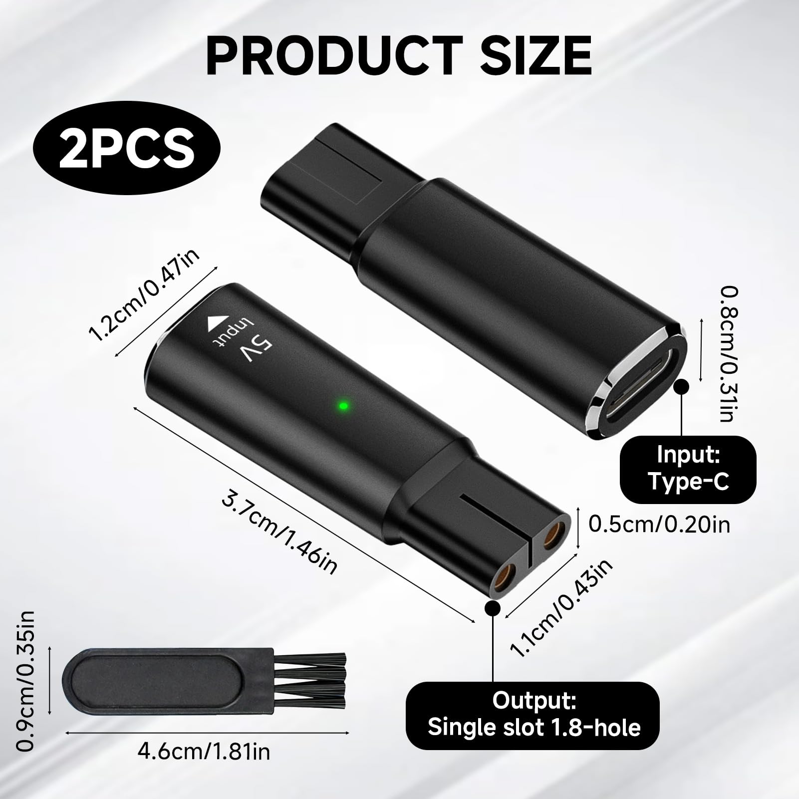 2 szt. Golarka elektryczna USB typu C kompatybilna z Philips FS, adapter do golarki elektrycznej z ochroną bezpieczeństwa, przenośnym akcesorium do ładowania maszynki do golenia