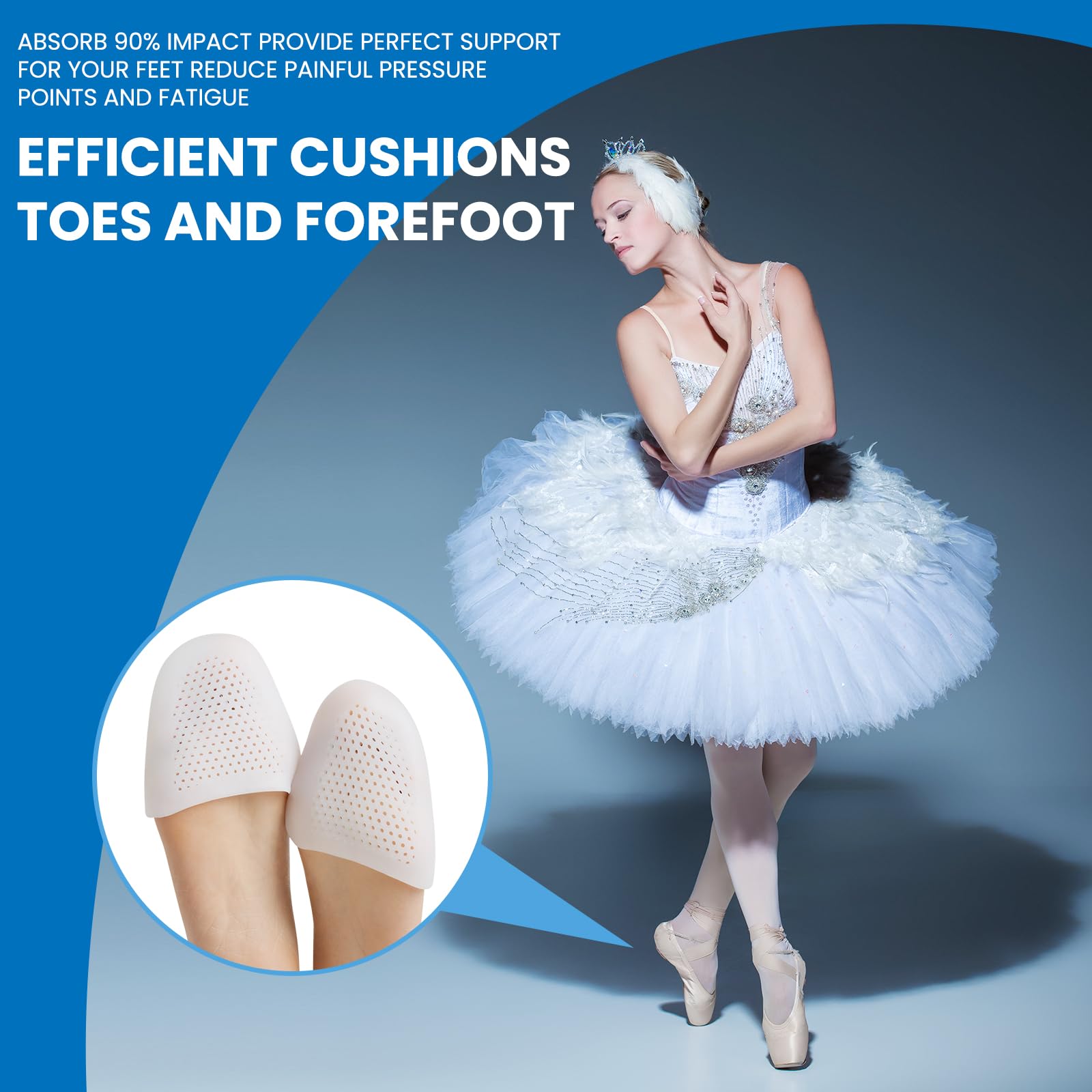 4 PCS Protezione Dita Piedi, Salvapunte in Silicone, Salvapunta per Scarpe a Punta Ballet e Danza Classica, Piede Suggerimento Manicotto