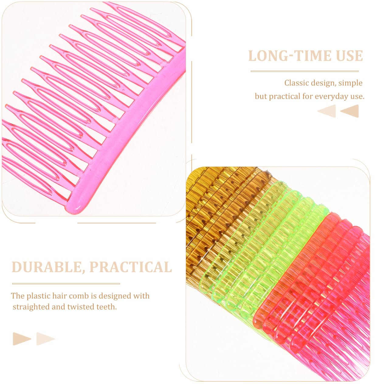 FRCOLOR 12Pcs Small Wavy Hair Combs Side Clips with Twisted Teeth Classic French Styling Combs for Women and Girls Elegant Hair Accessories for Daily Use