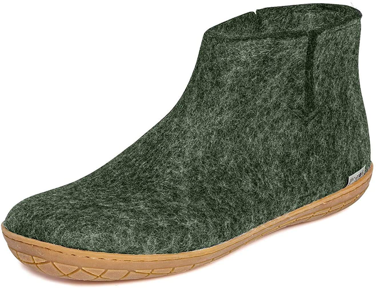 Glerups 100% Gotland Sheep Wool Boot Slipper with rubber sole - Unisex - Forest - Size 8.5