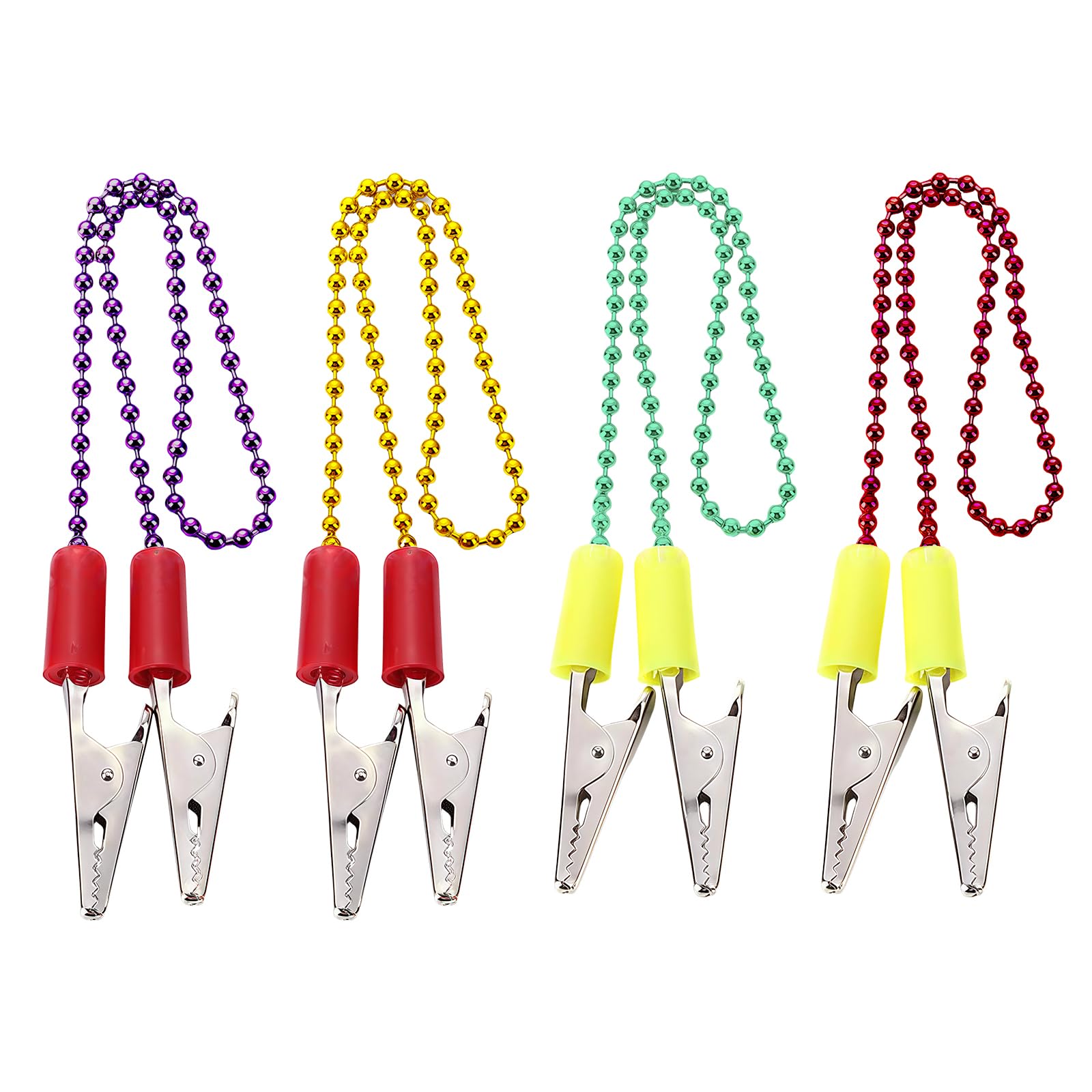 Kelisdi Multicolor 4Lots Metal Napkins Chains With Rustless Steel Clip Rustproof Dining Necklaces For Home Restaurant Protective Durability Restaurant Napkins Clip