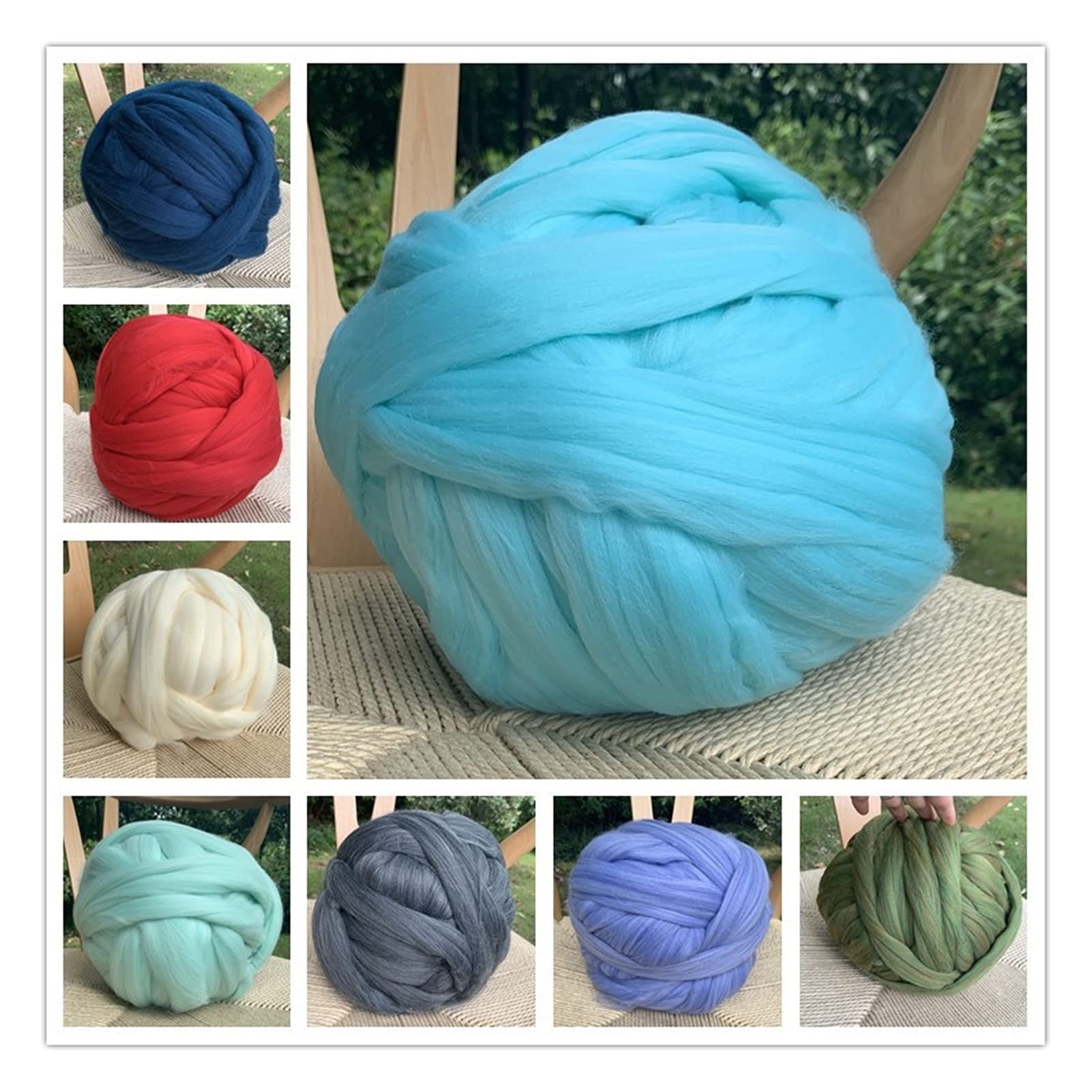 Chunky Yarn 1000g DIYCOARSE Hand strickende Decke Arm Stricken Decke Nachahmung Super Grob Blanket Leitung Riesengarn für Decken, Häkeln, Bohnen Paste. (Color : 11, Size : 1KG)