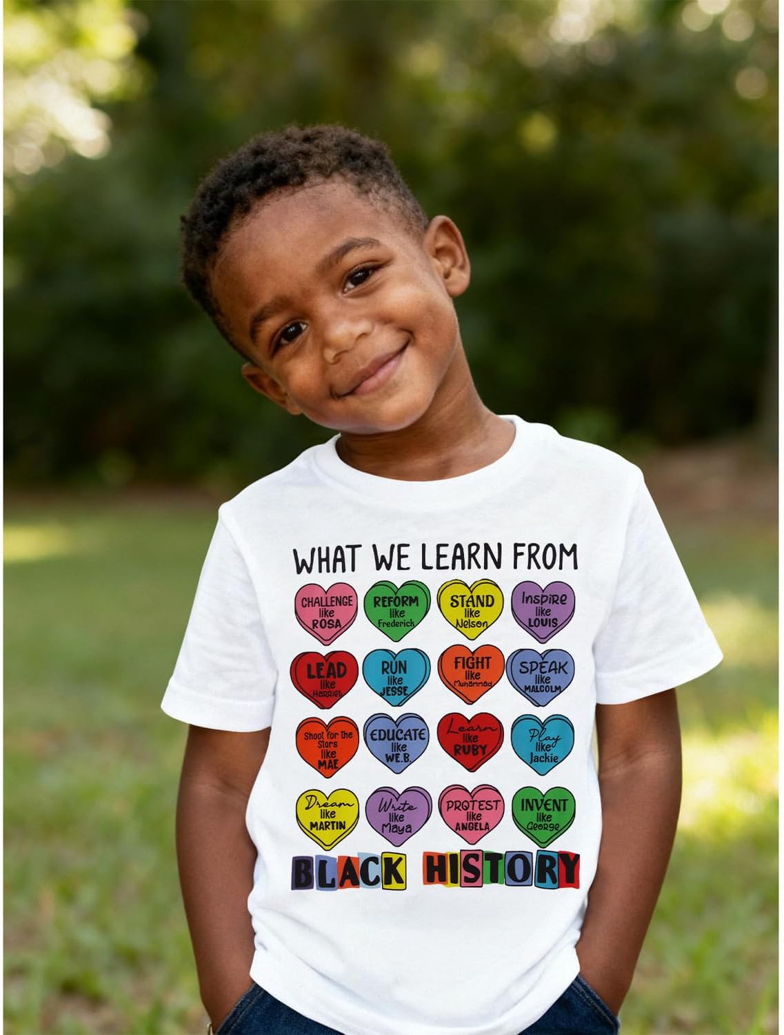 Ritatte Black History Juneteenth Shirts for Toddler Boy Girl Heart Graphic T-Shirt Inspirational Historical Figures Tee Top - Image 5