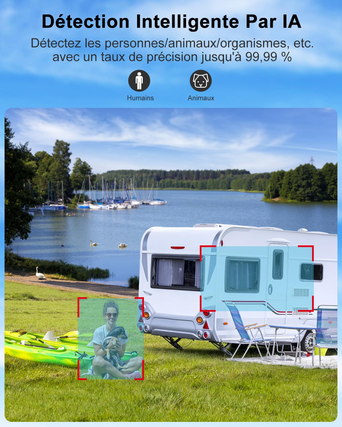 GENBOLT Caméra Surveillance Solaire 3G/4G LTE 2K Extérieure sans Fil