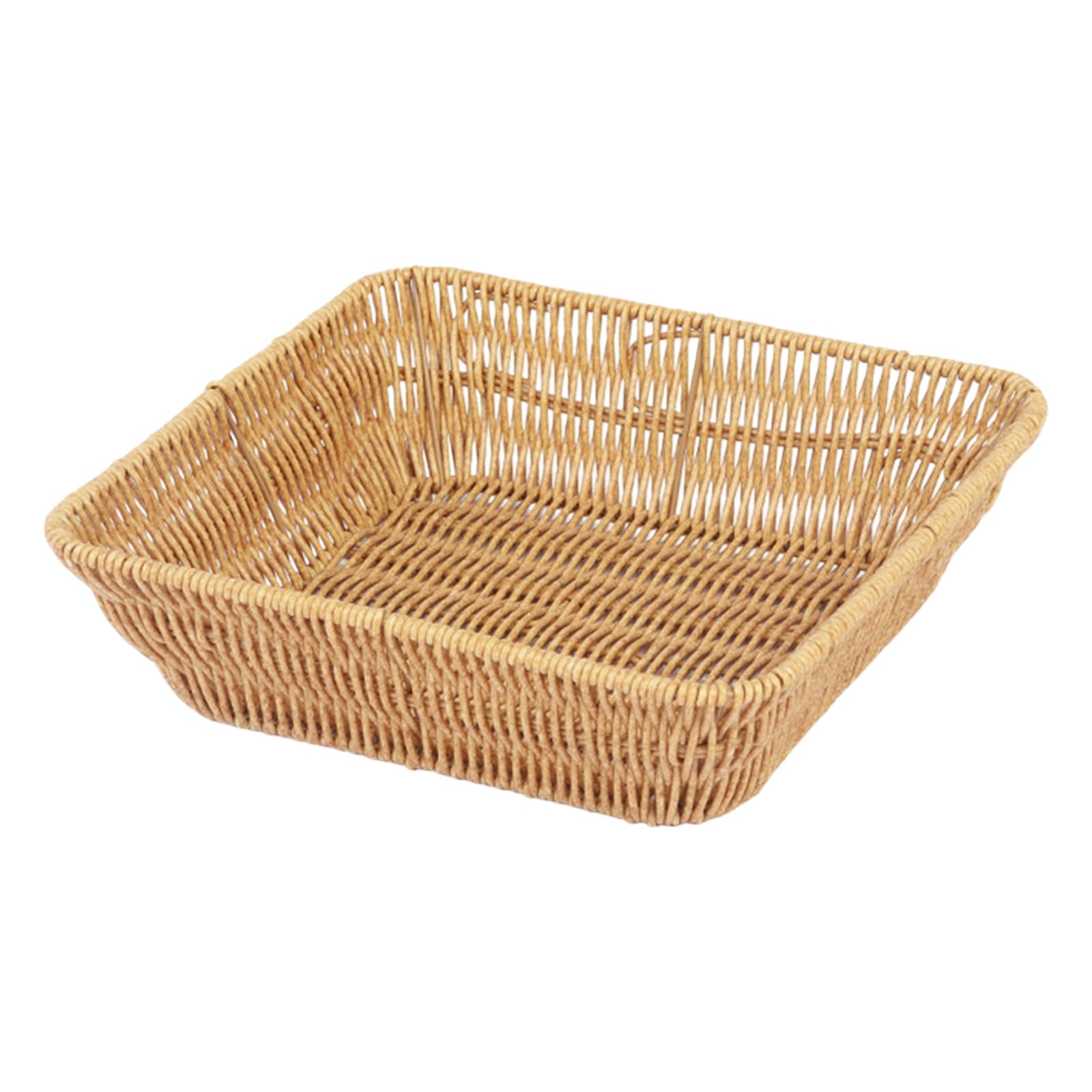 Modern Woven PP Plastics Fruit Basket Serving Tray for Kitchen Restaurant Dining Use Imitation Rattan Woven Storage Basket