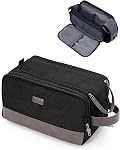 WANDF Sac de toilette de voyage pour les hommes, Toile Dopp Kit avec poche humide