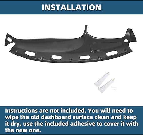 Miniatura 4 de ECOTRIC Cubierta para salpicadero Compatible con camionetas Dodge Ram 1500 de 1998 a 2001, Dodge Ram 2500 BaseDodge Ram 3500 Base de 1998 a 2002