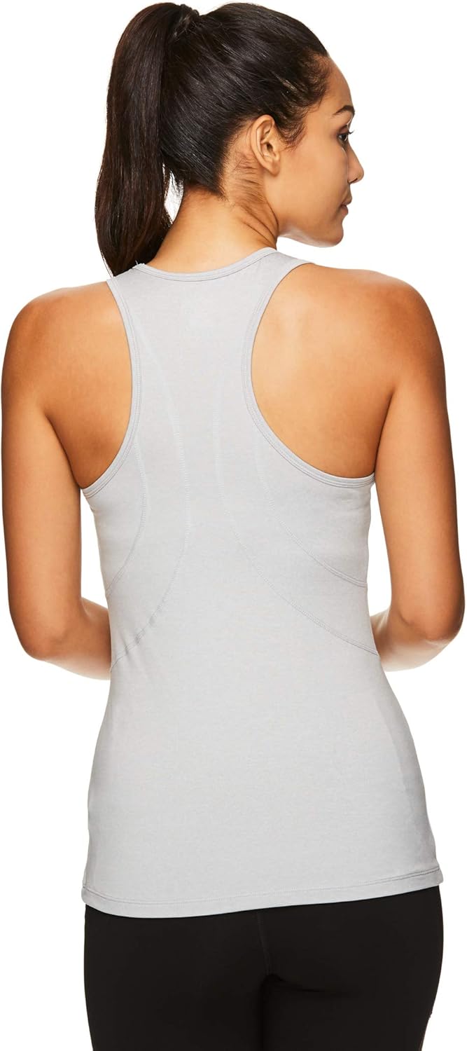Reebok Women's Running & Workout Tank Top - Dynamic Fitted Performance Racerback Active Gym Shirt - Grey Stone Heather, Large