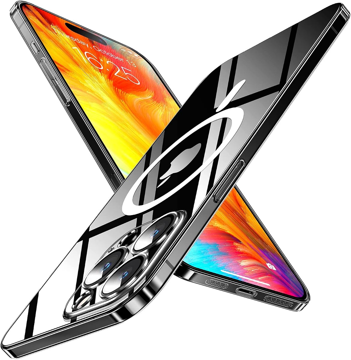 Magnetic Slim Designed for iPhone 13 Pro Max Case[Compatible with MagSafe],Thin Finish Skin Hard Back Case [Non Yellowing] Ultra Protective Fit Cover with Camera Protection 6.7 Inch (Clear)