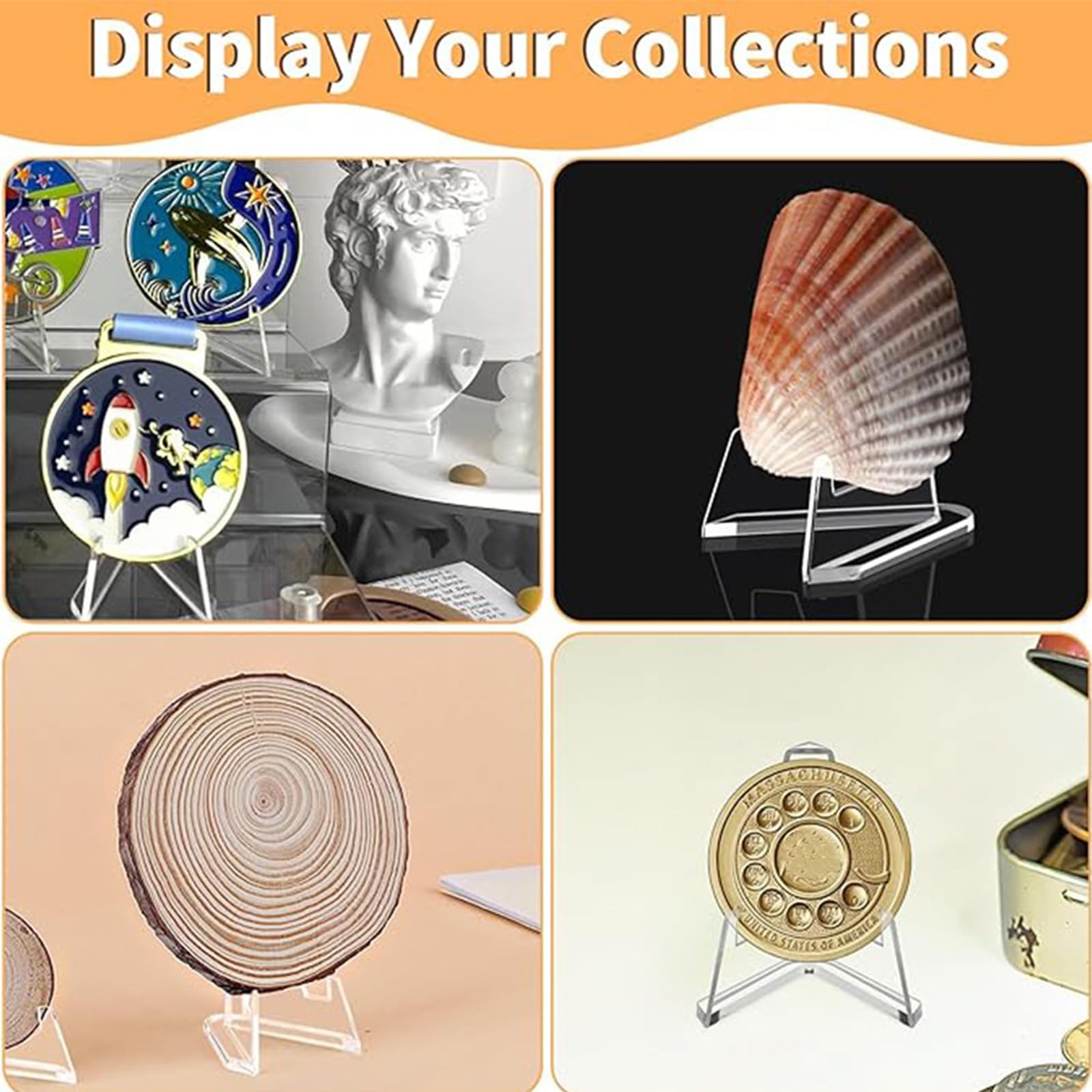 Amazon.co.jp: 実用的なアクリルコインホルダー 便利なアクリルラック クリアコインディスプレイシェルフ コイン展示会や店舗ディスプレイ用  : ホーム＆キッチン