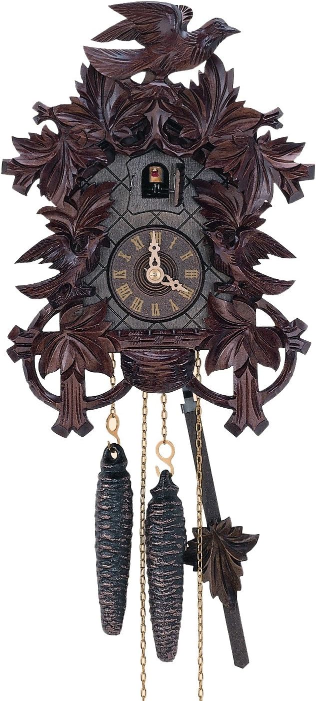 August Schwer Pendule À Coucou 17 Feuilles, 2 Oiseaux 2.5044.01.P Neuf