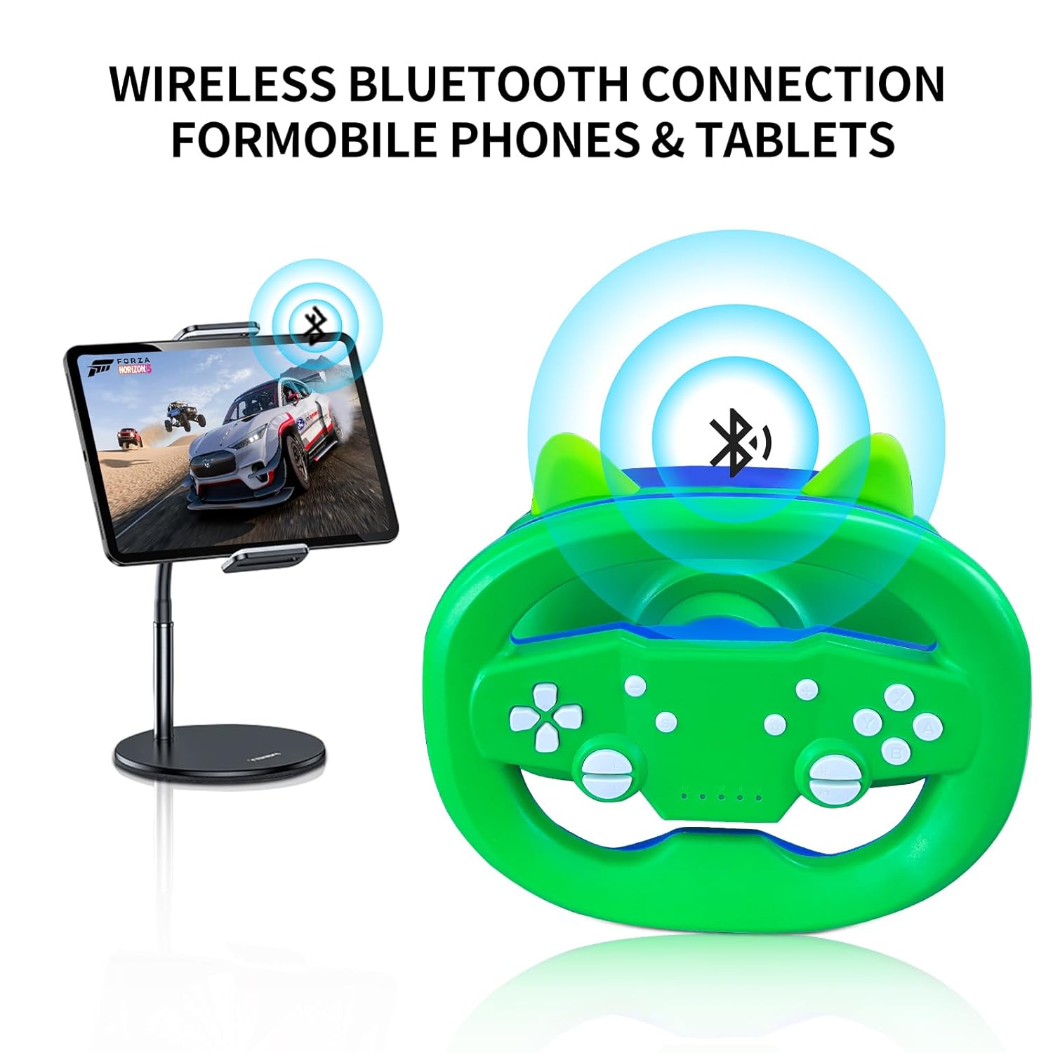 DOYO Wireless Gaming Racing Wheel, Bluetooth Mobile Steering Wheel for PC, Tablets,Android Phones, iPhones, ios Phones, PS4, PS3 and Nintendo Switch