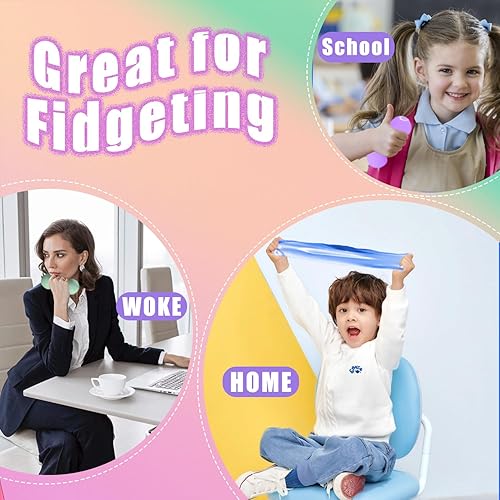 Miniatura 3 de Juego de 4 juguetes de cubo para el estrés, color rosa, morado, verde, azul, más grueso y duradero, de tiro lento, juguetes sensoriales para adultos