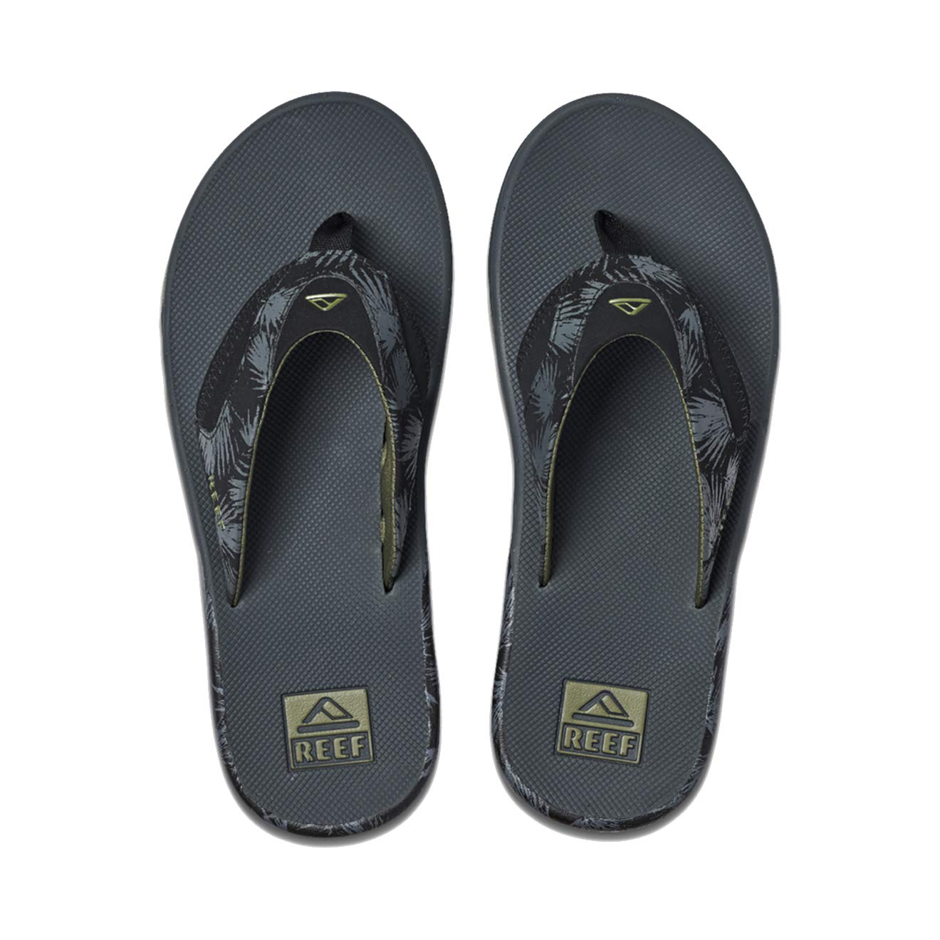 Reef Fanning Prints, Men’s Flip-Flop, OLIVE PALM, 3 UK (EU)