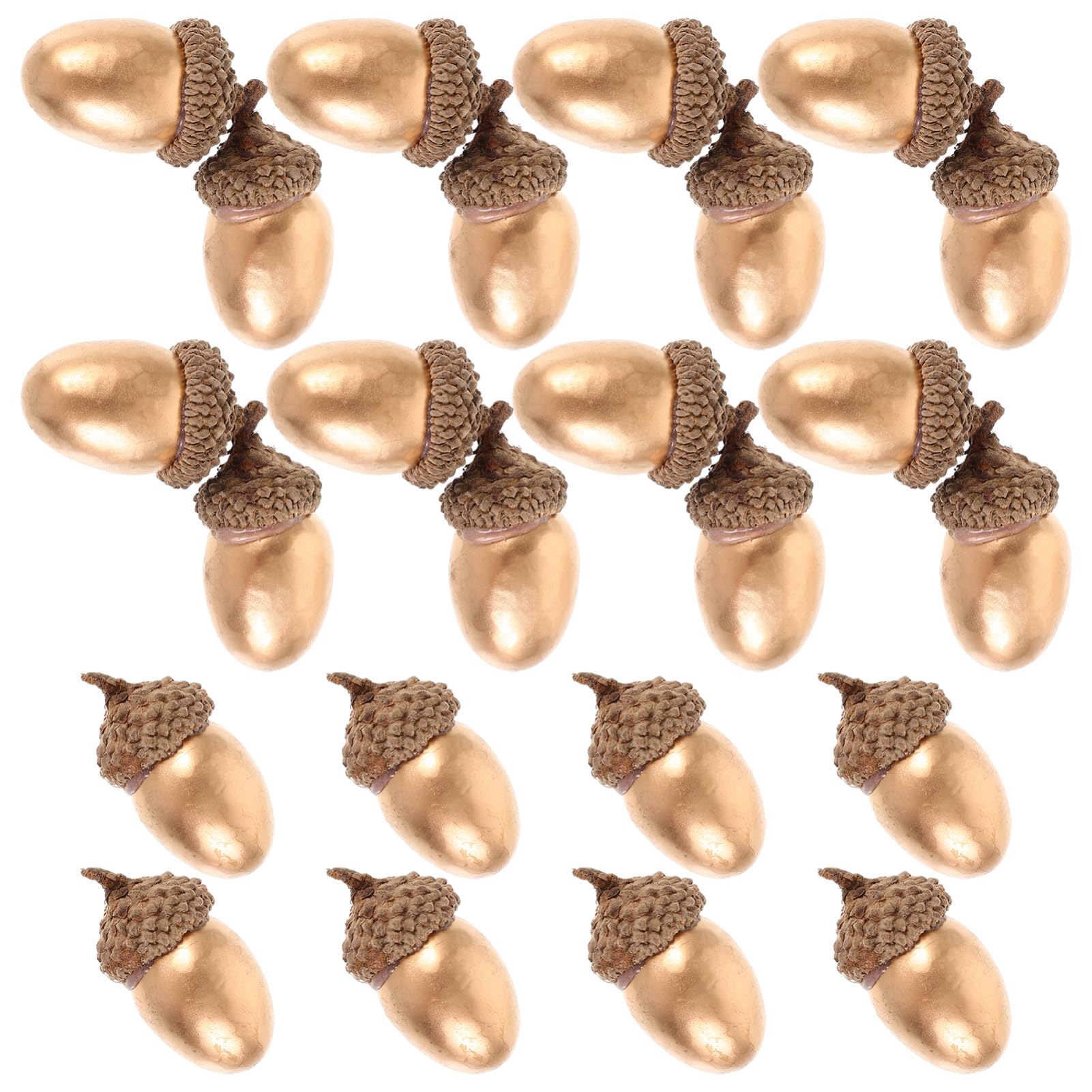POPETPOP 5 Ensembles Accessoires Photo De Décorations De Noël De Glands Simulés Décorations d'halloween Décorations d'automne pour La Maison Faire La Fête Faux Mousse Golden 40 Pièces * 5