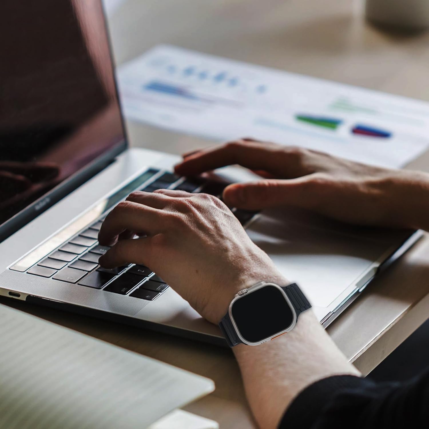 Miranzoa Magnetic Silicone watch band compatible with Apple Watch for Men women Lightweight sport strap 46mm 45mm 44mm 41mm 40mm Ultra 2 SE Series 10 9 8 7 6 5 4 - Image 7