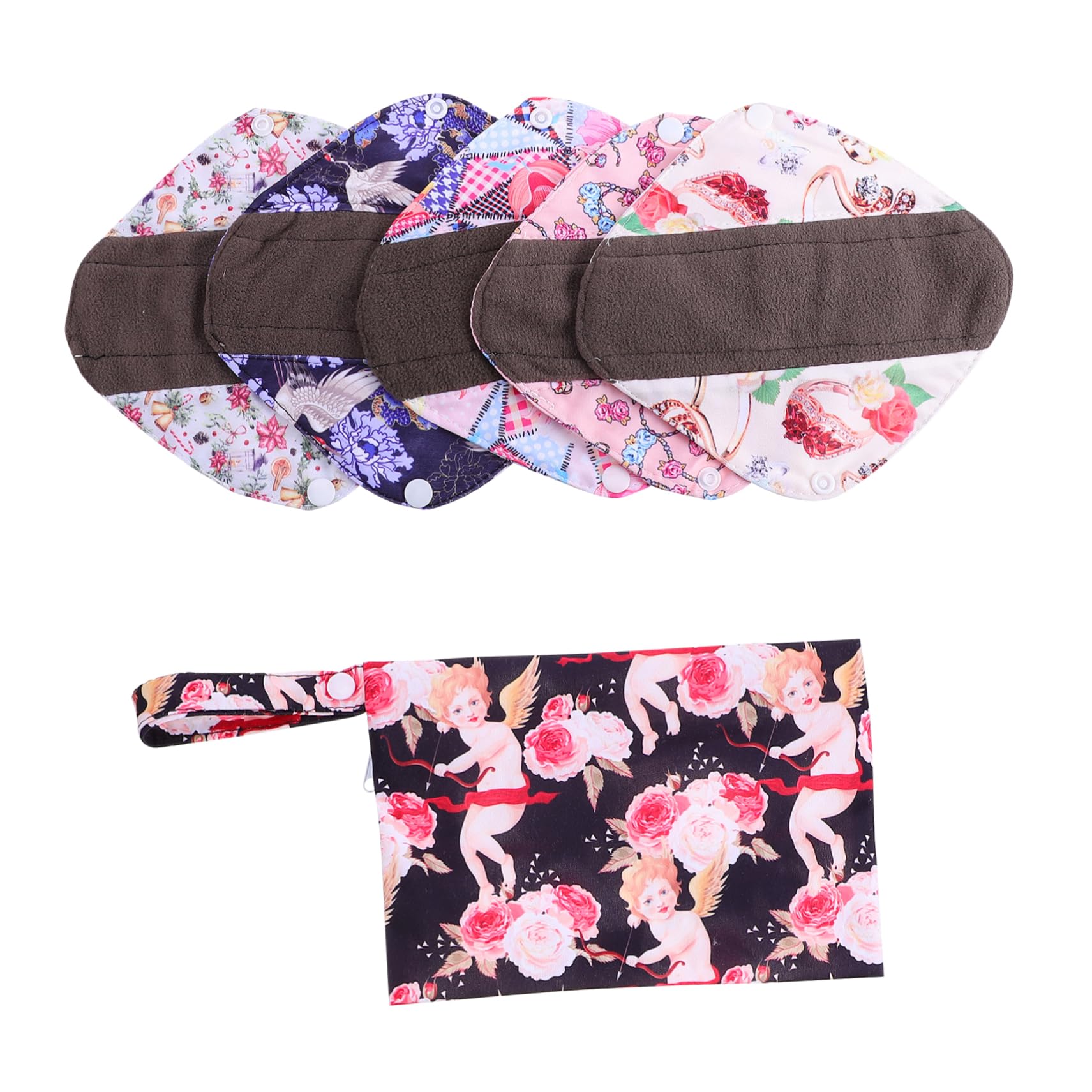 Healeved 15piezas Compresas De Reutilizables Con Bolsa De Almacenamiento Almohadillas Menstruales De Bambú Antibacterianas Para Abundante y Diaria