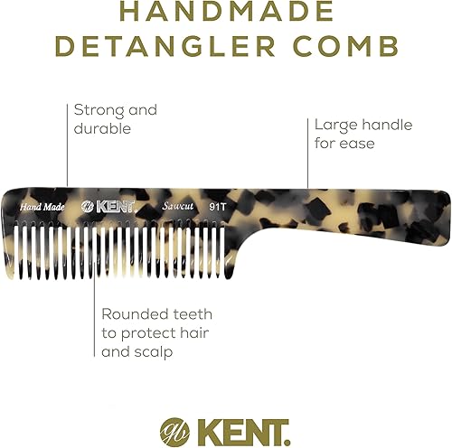 Miniatura 4 de Kent 91T TW - Peine desenredante para mujer, peine de dientes anchos para cabello rizado y ondulado, para uso en cabello seco o húmedo, peine de