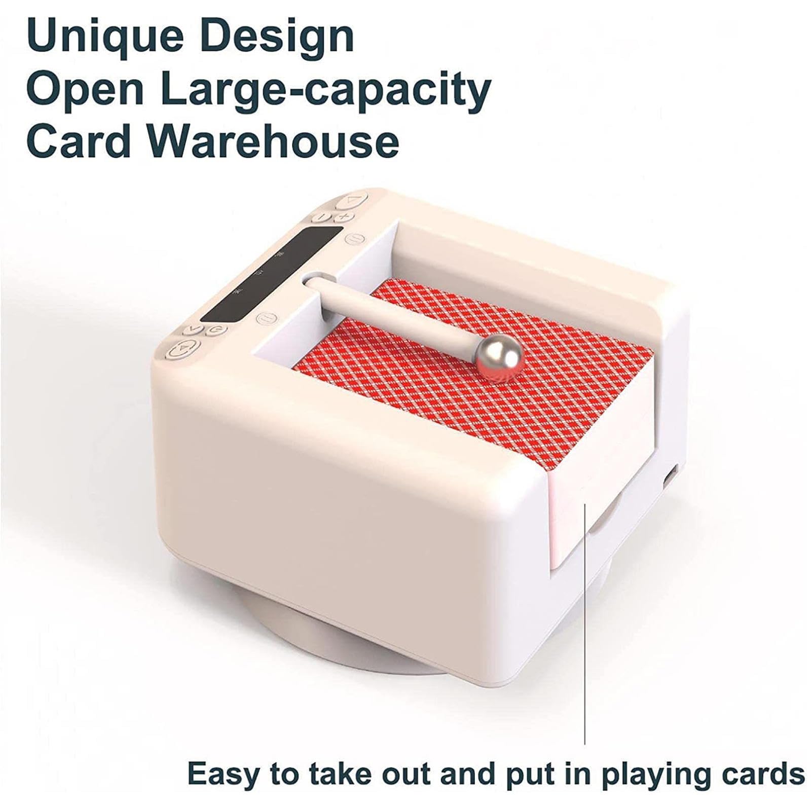 Distribuidor de tarjetas totalmente automático con rotación de 360° y pantalla digital LED para reuniones sociales y juegos de póquer