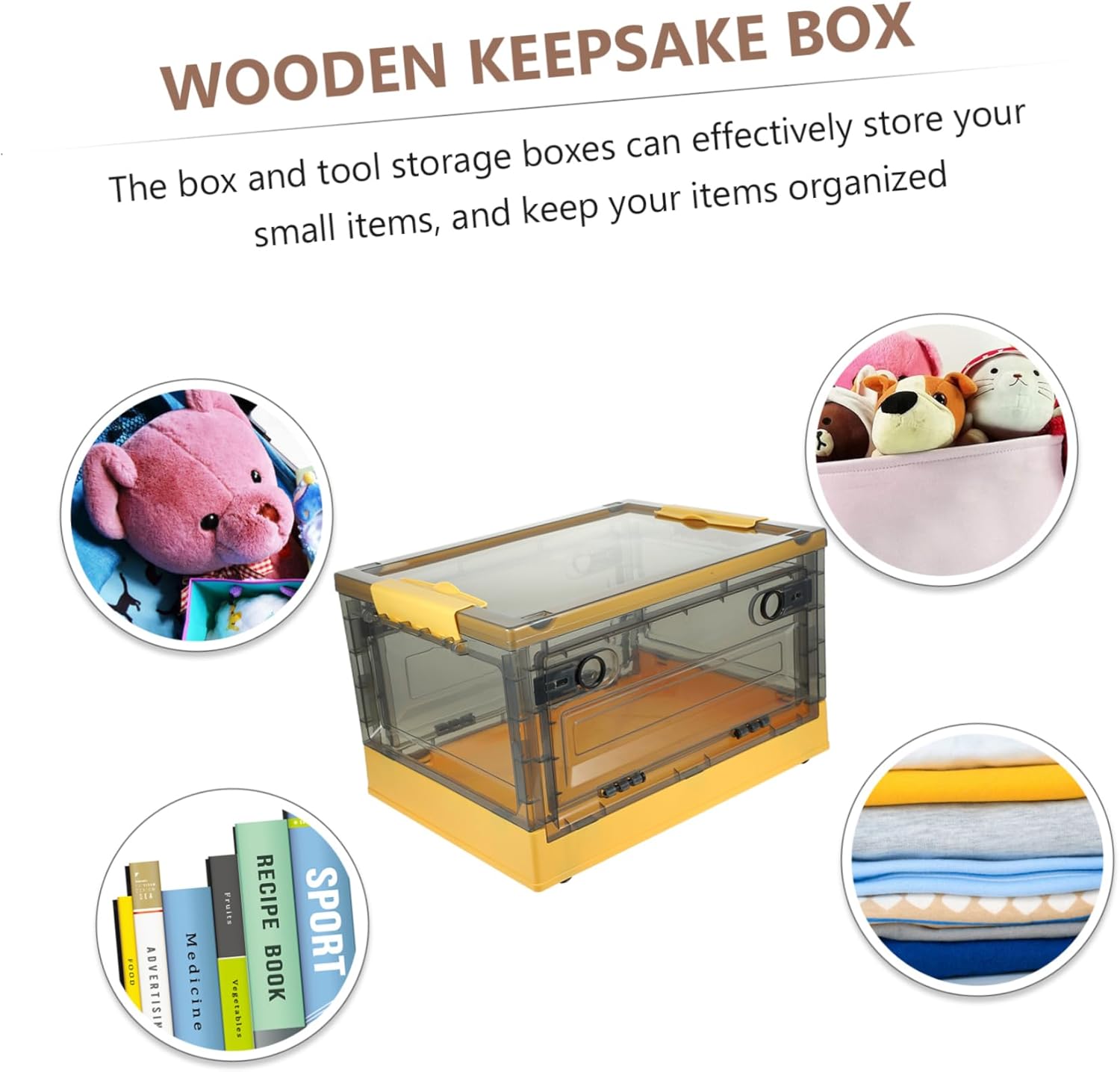 Happyyami Large Capacity Plastic Storage Box Home Office Moving Boxes Organizers and Storage