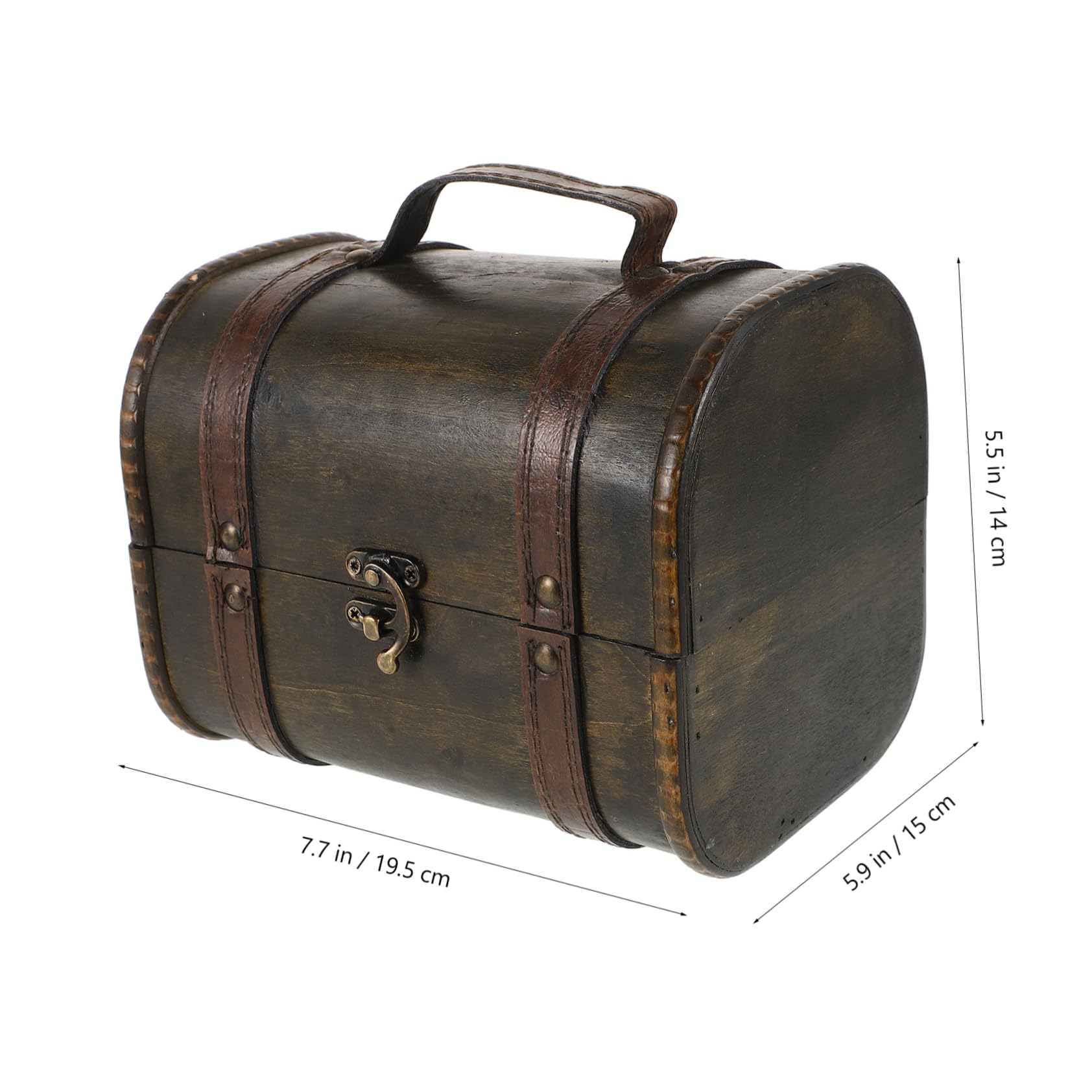 Didiseaon Retro Wooden Trinket Box Multi-functional Jewelry Organizer Lid for Home Decor Keepsake Storage for Items Elegant Design for Living Room and Bedroom