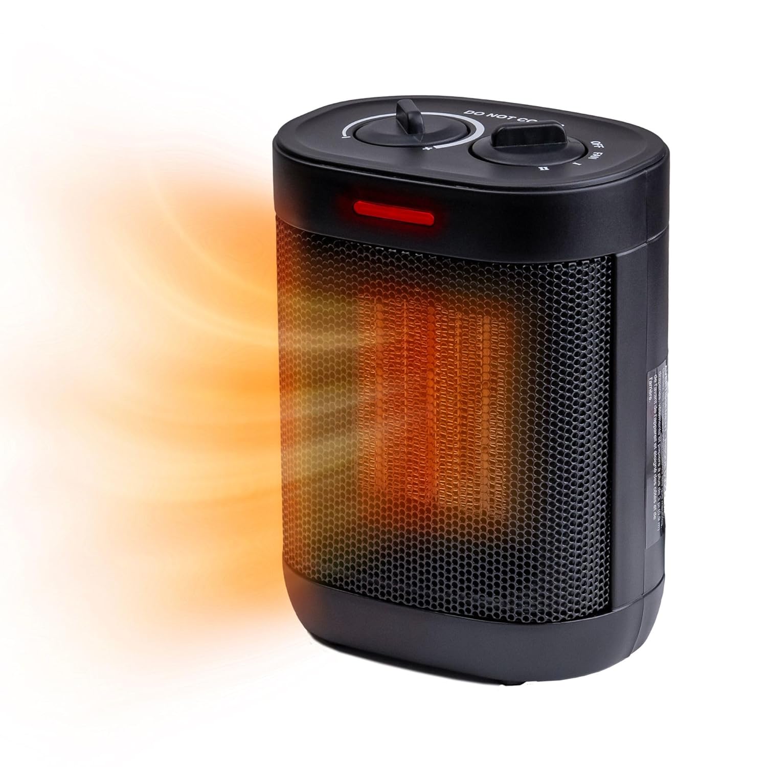 Comfort Zone Compact Electric Space Heater for Indoor Use 1500W Fan-Forced PTC Ceramic Heater with Adjustable Thermostat 3