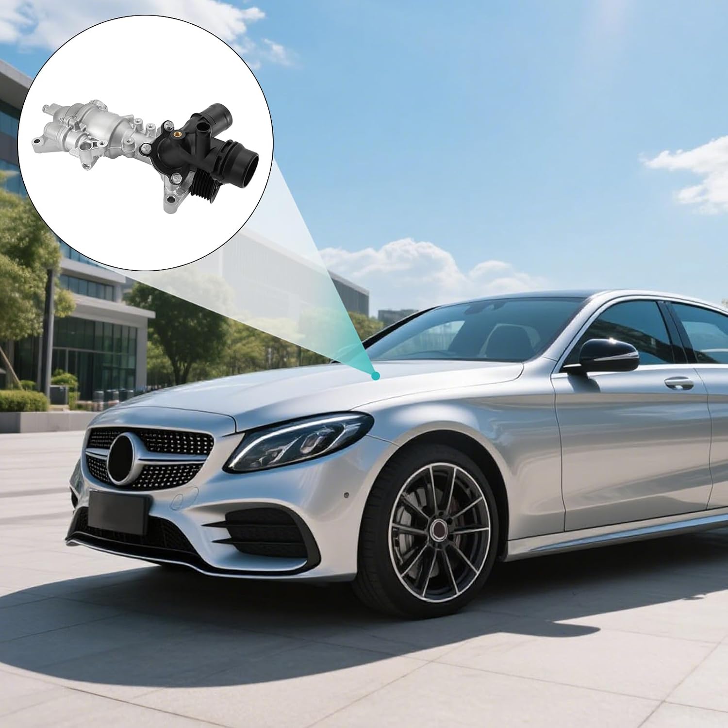 AULINK A2742000900 Water Pump (2.0L L4) For Mercedes-Benz C300 2015-2018, GLC300 2016-2019, GLC350e 2018-2019,SLC300 2017-2020,Sprinter 1500 2019-2023,Sprinter 2500 2019-2022 A2742000307