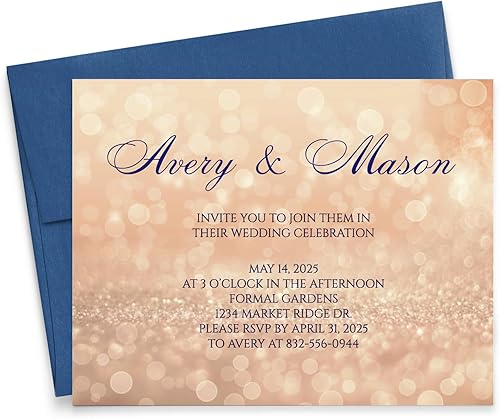 Invitaciones de boda de champán personalizadas, invitaciones de ceremonia de boda con clase personalizadas, modernas, tu elección