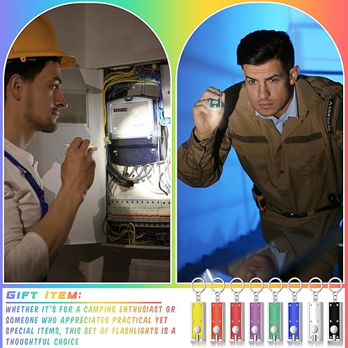 Miniatura 5 de 8 llaveros mini linternas a granel de colores surtidos LED llavero para actividades de campamento al aire libre, equipo al aire libre, fiesta