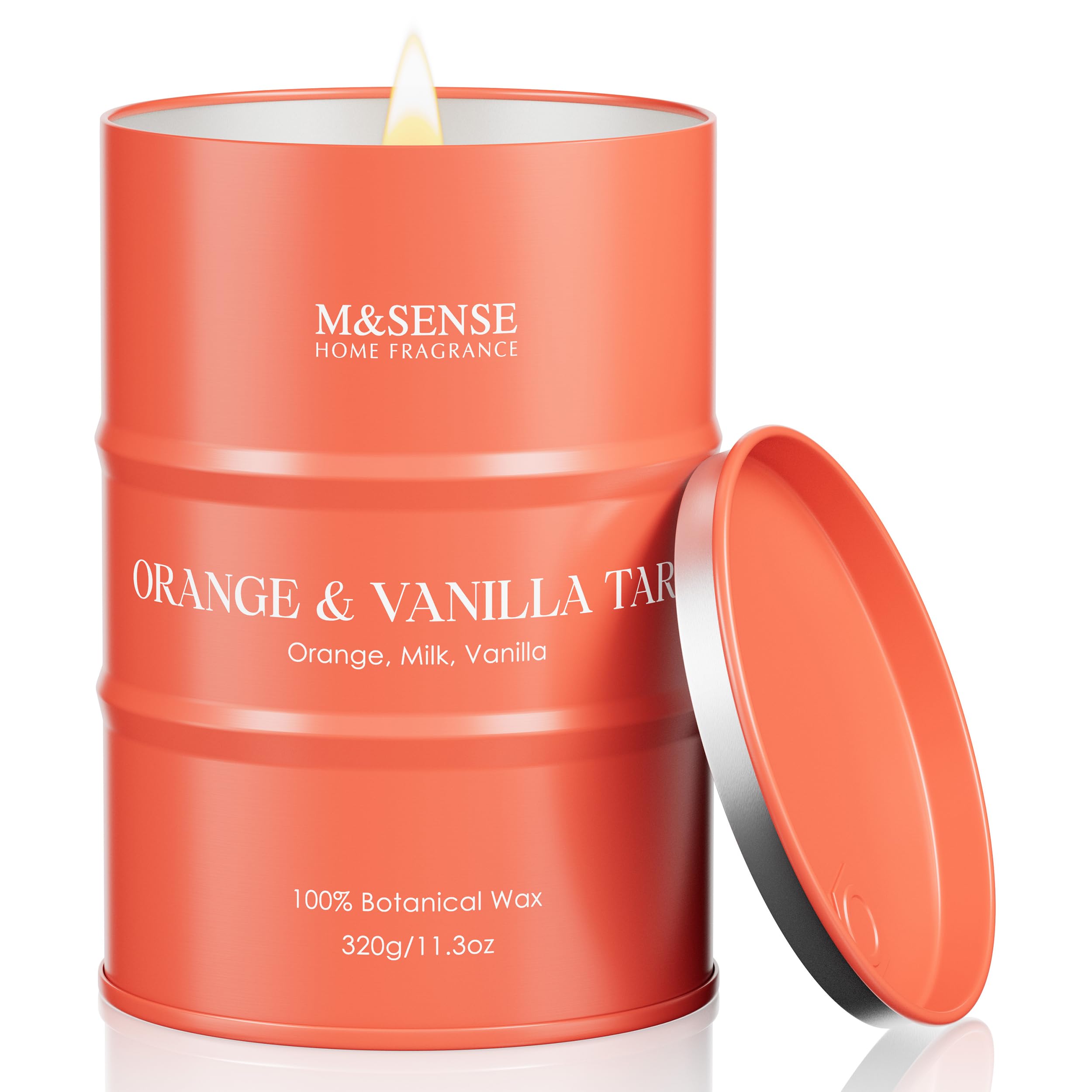 M&amp;SENSE Orange Vanilla Scented Soy Candles, 11.3oz