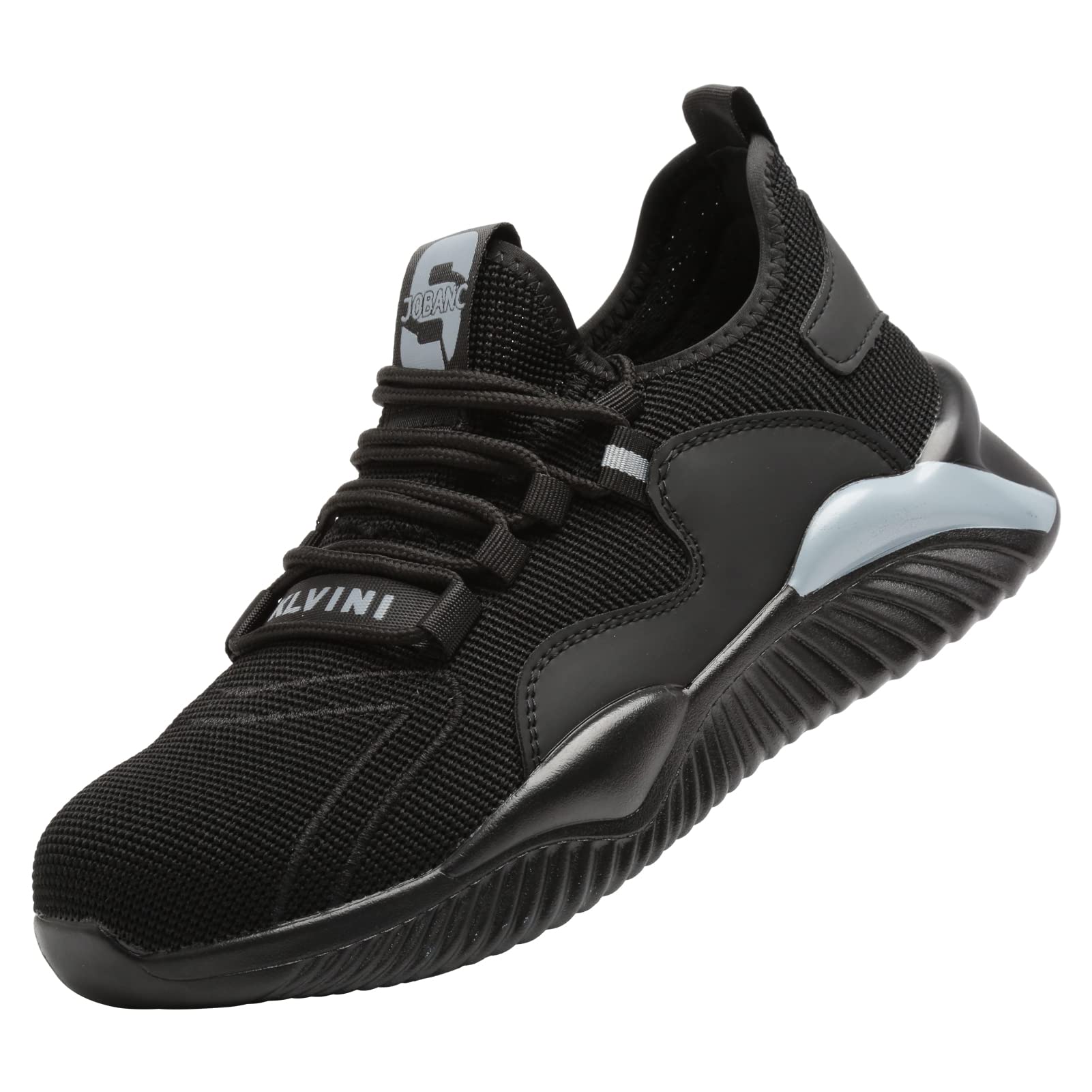 GODUNSHER Steeel Toe Work Shoes for Men and Women Lightweight Comfortable Sneakers Safety Footwear Boots, Grey, 7.5 Women/5.5 Men