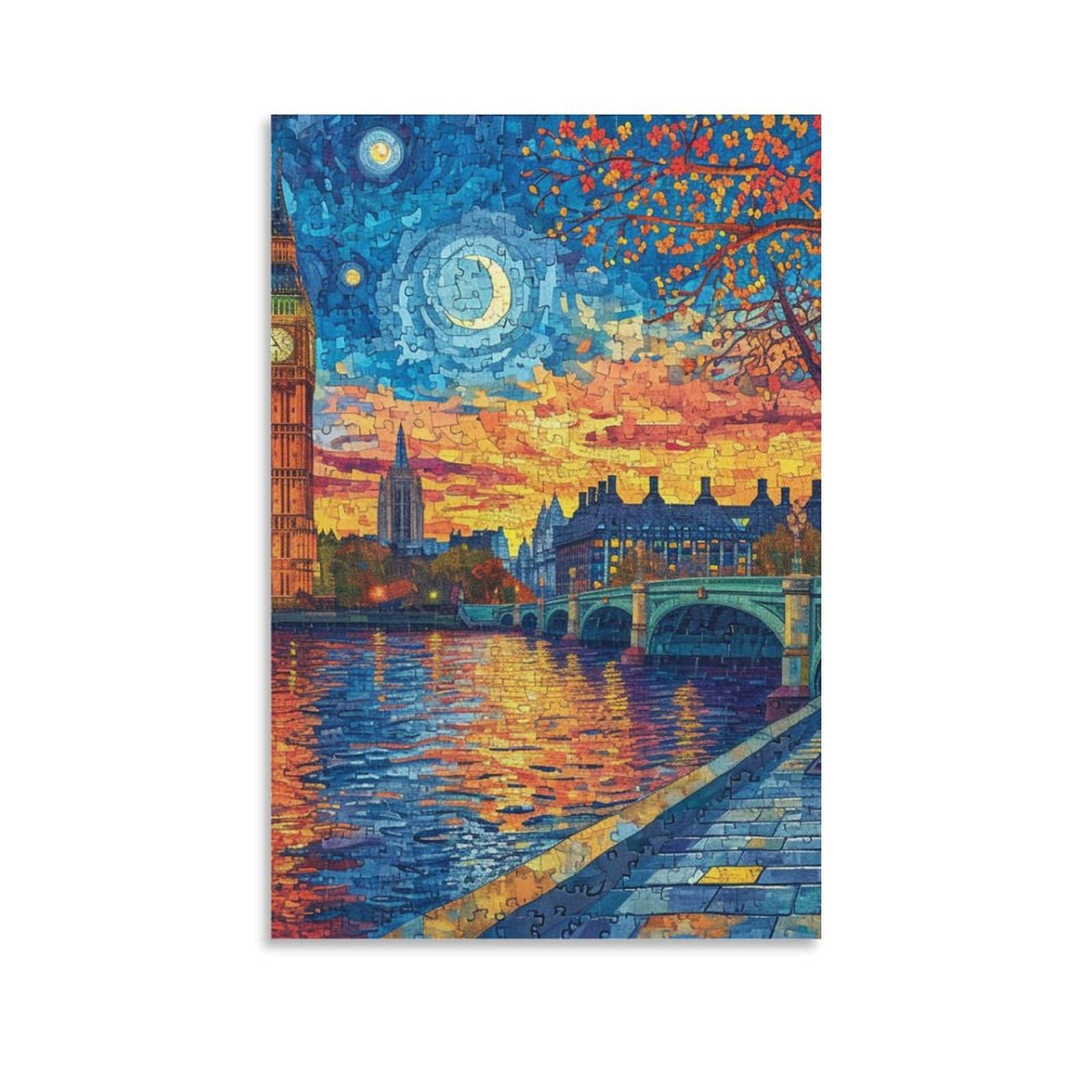 London Tower Bridge Art - Oil Paintings Reproduction Modern Giclee Canvas Print Artwork Pictures on Canvas Wall Art for Home Office Decorations 20x30inch(50x75cm)