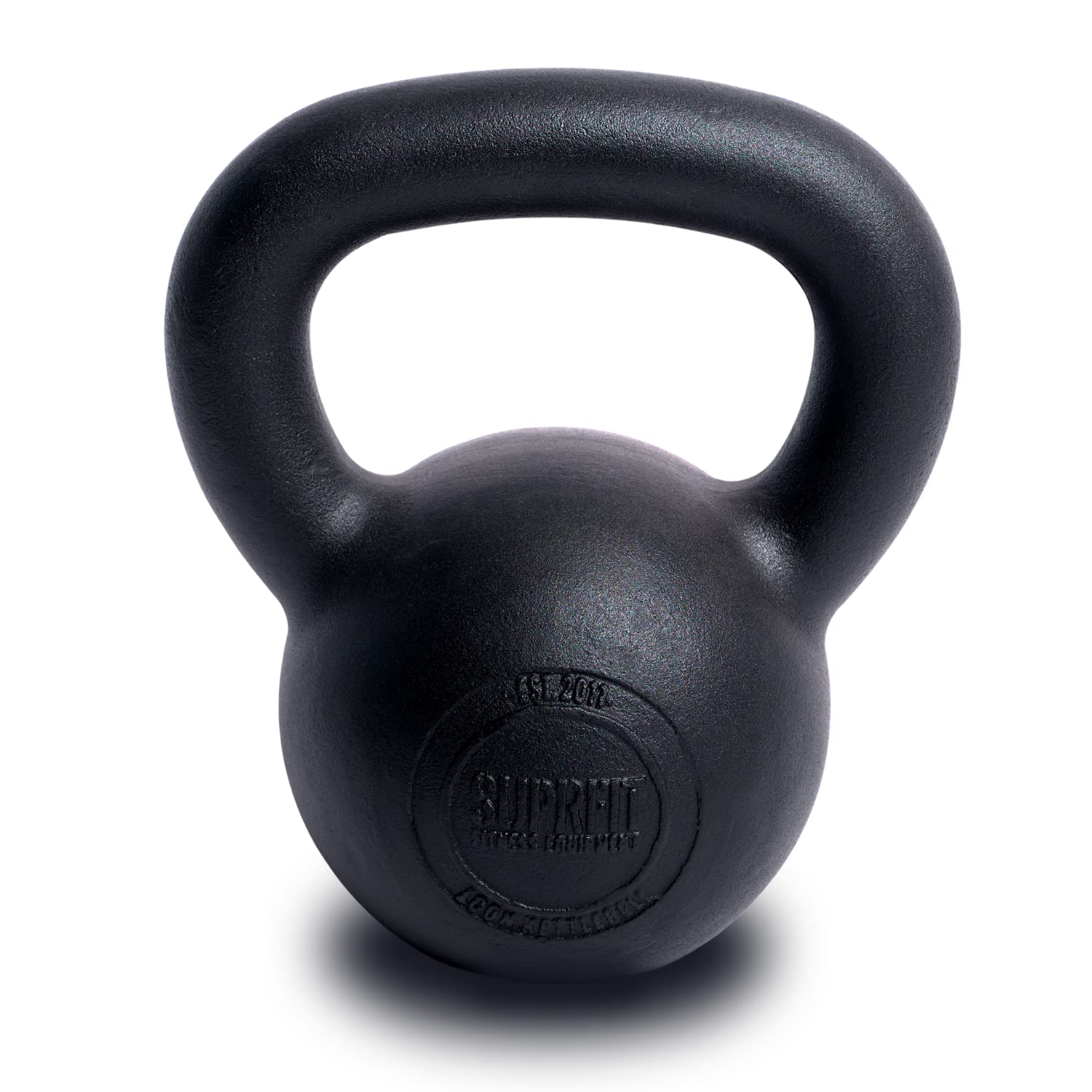 SUPRFIT Econ Kettlebells - Pulverbeschichtete Kugelhantel aus Gusseisen für Kraft- & Crosstraining - Ideal zum Reißen, Stoßen & Drücken, Perfekt als Kettlebell Set, Gewicht: 4-48kg, Schwarz lackiert