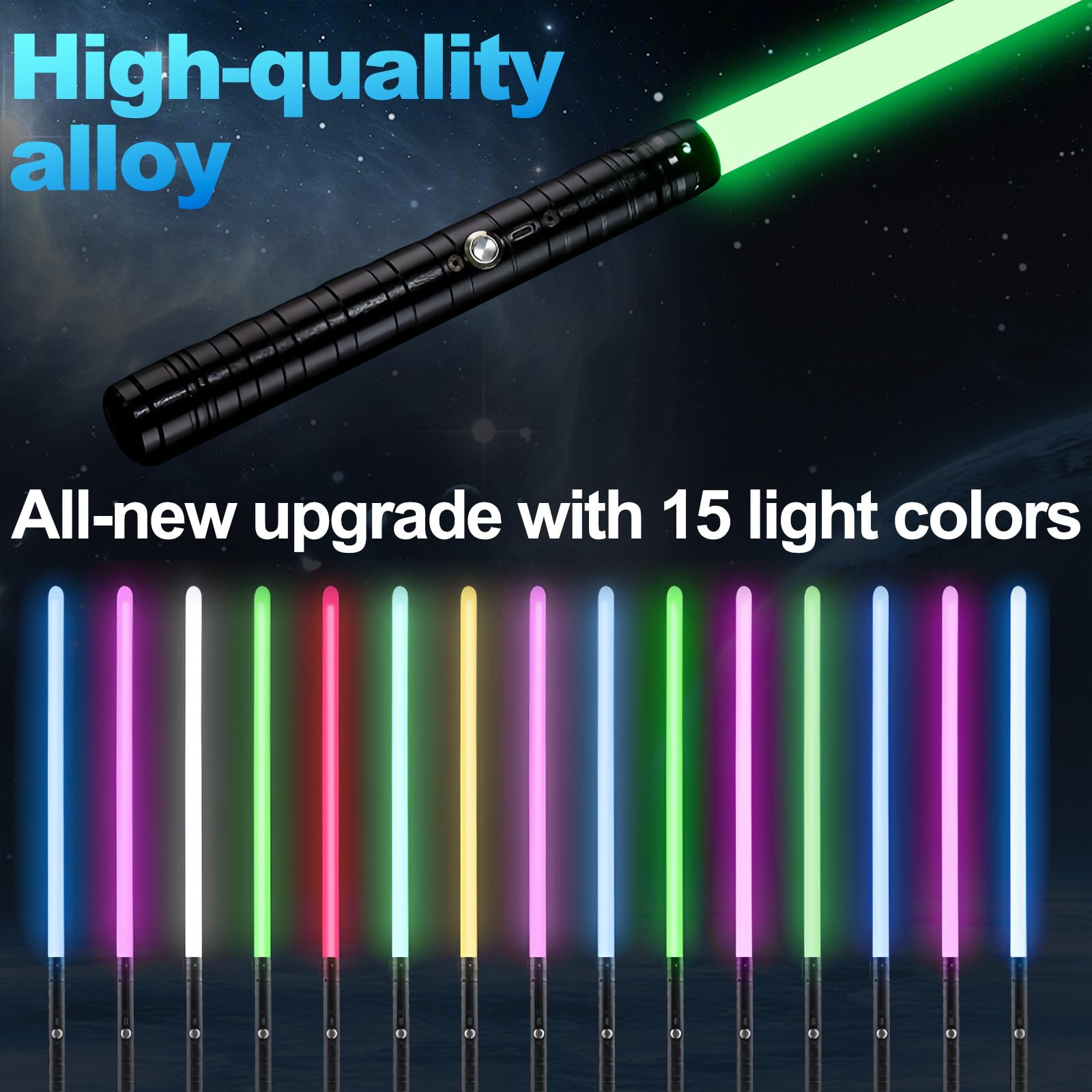 Lightsaber Star Wars, 2025 Upgraded 15 Colors USB RGB LED Light, Rechargeable Light saber with Metal Handle - Image 3
