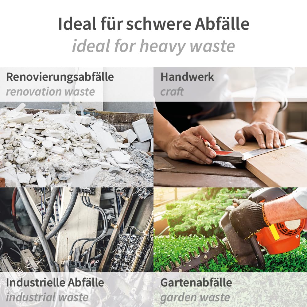 100 Stück, Müllsäcke, FRANZ MENSCH, 70x110cm, schwarz, LDPE, 80my, reißfest | Premium, Rolle, Müllbeutel, Mülltüten, trash bags, Abfallentsorgung, Mülltonnen, Gewerbe, Reinigung